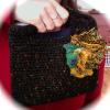 upcycled sari silk broache